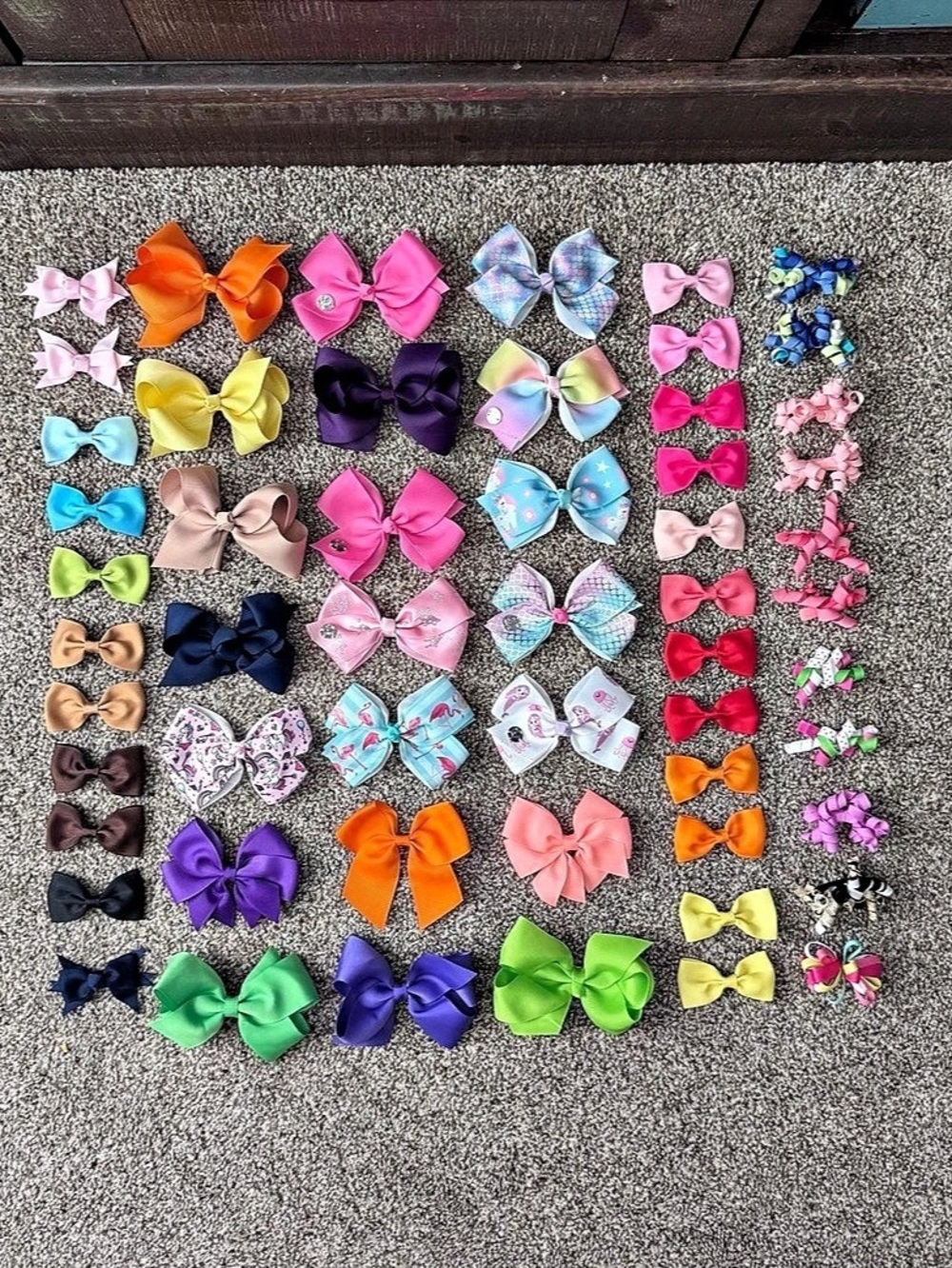 Bundle of 55 Girls Multicolor Clip In Hair Bow Lot